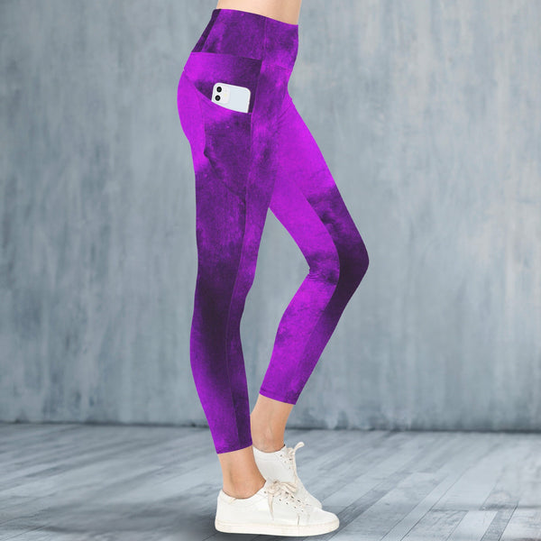 Purple and Black Smudge Everyday Leggings