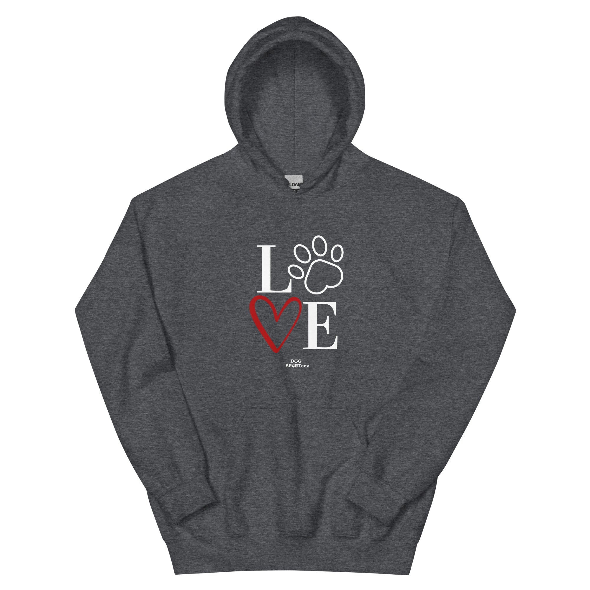 Love Heart Pawprint Unisex Hoodie – DogSporteez